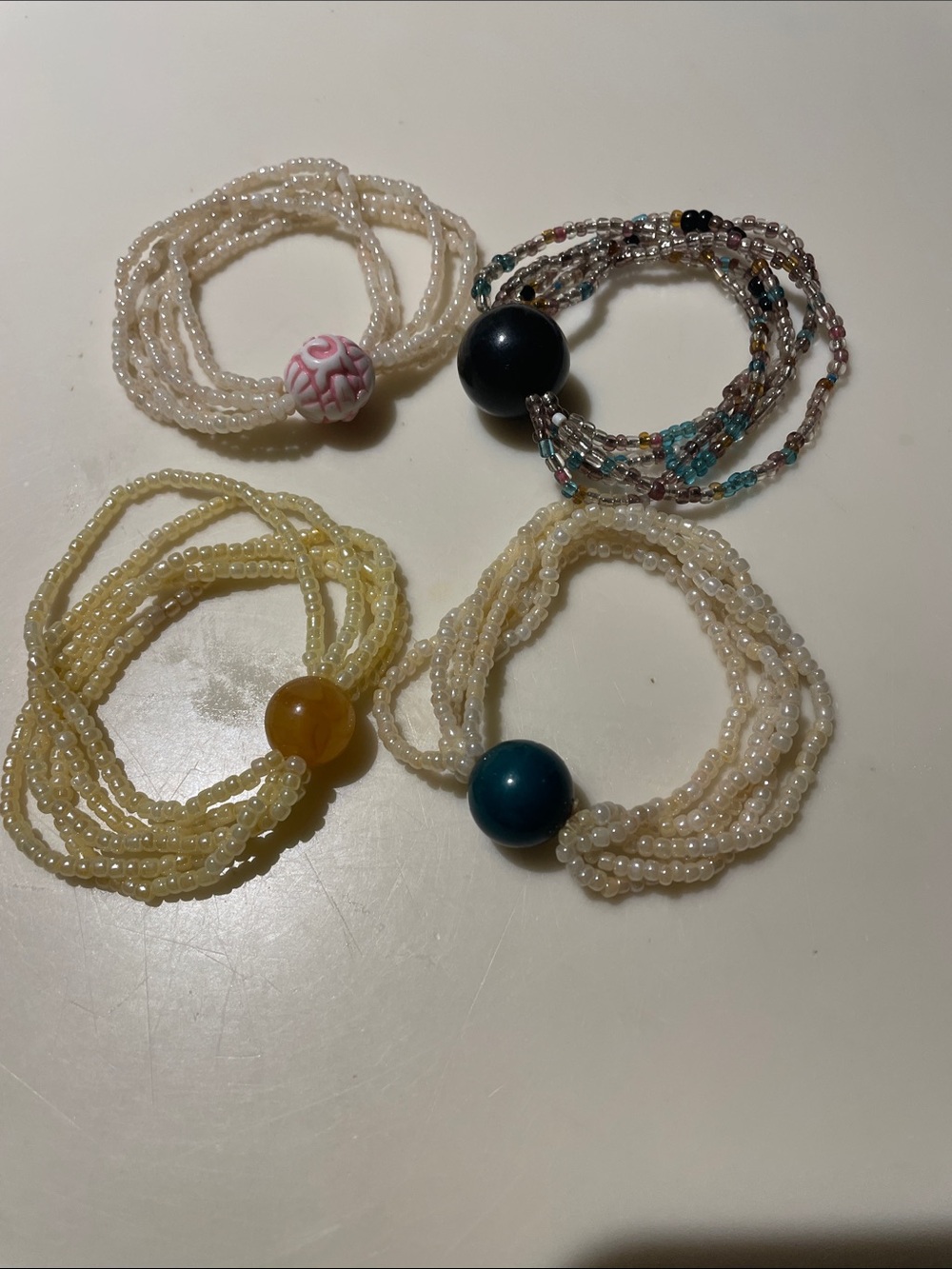 4 multi strand stretch bracelets